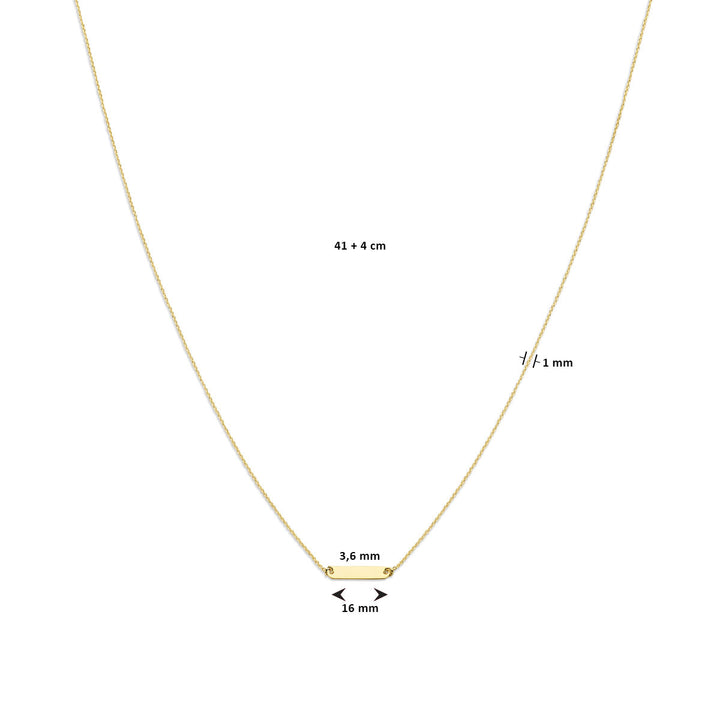 Gravur-Halskettenplatte 1,6 mm 41 + 4 cm 14K Gelbgold