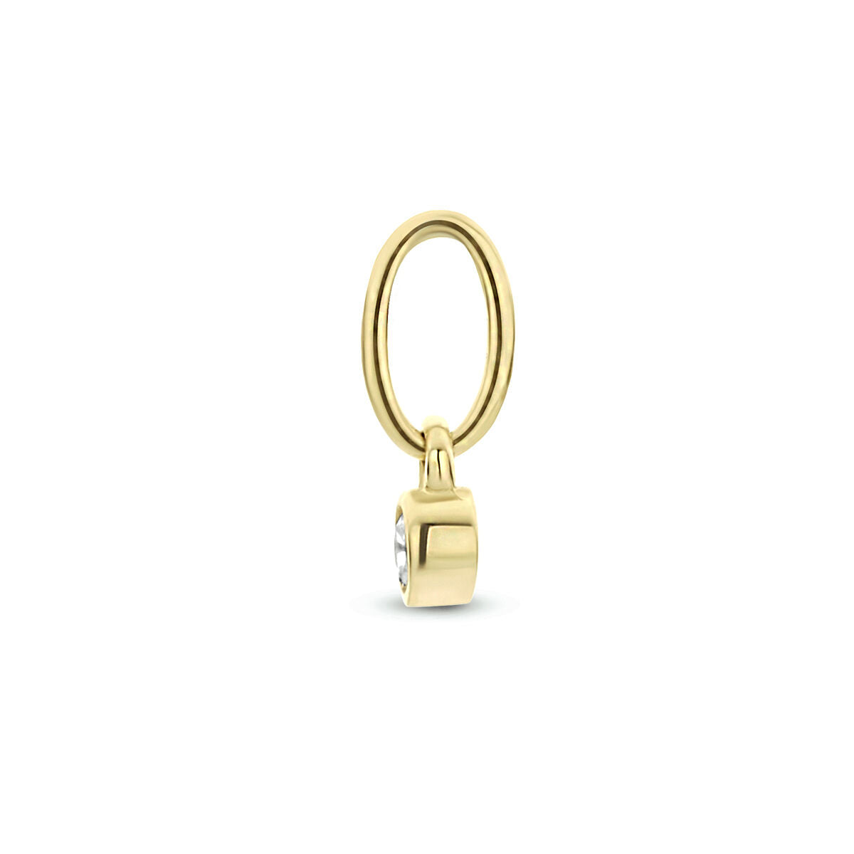 Anhänger runder Zirkonia 14K Gelbgold