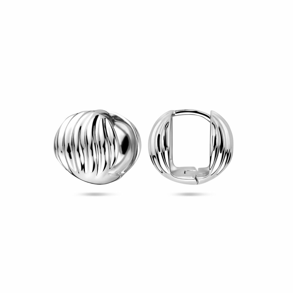 Klappcreolen 14 mm Silber rhodiniert