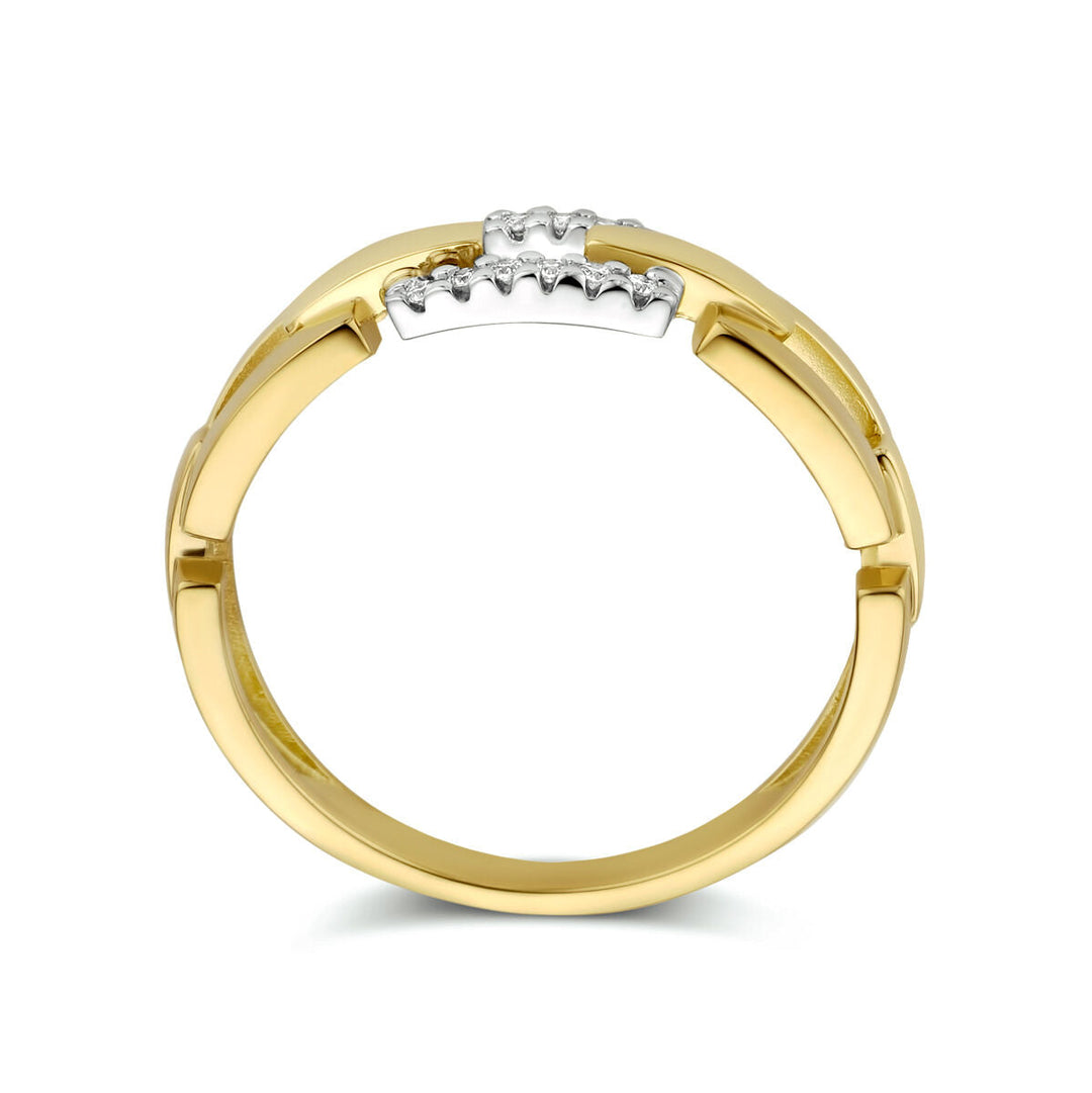 Ring-Gliederdiamant 0,05 ct h si 14K Bicolor-Gold gelb/weiß