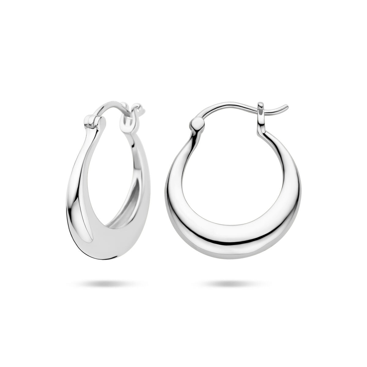Ohrringe runde Röhre 21,5 mm Silber rhodiniert