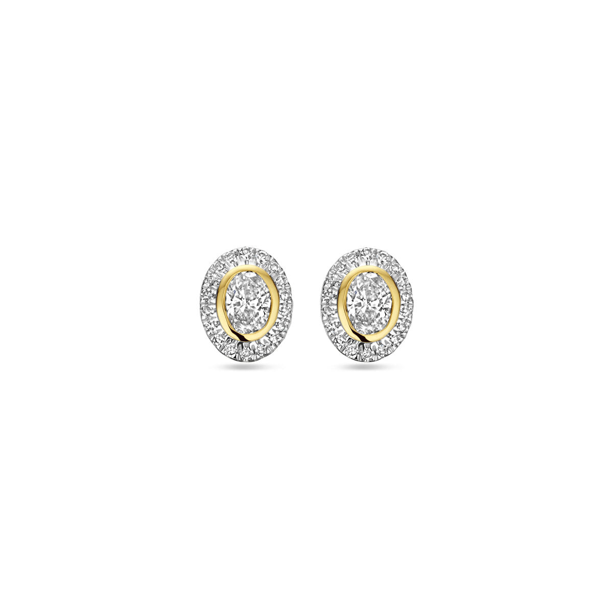 Ohrstecker aus 14K Gelbgold mit 0,50 ct Diamanten (2x 0,25 ct) und rundem Design