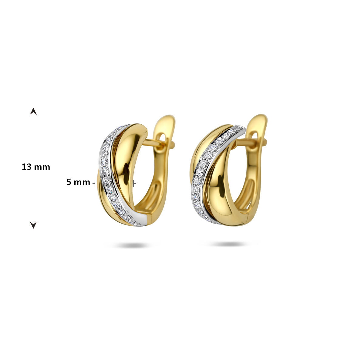 14k Bicolor-Ohrringe mit Diamant