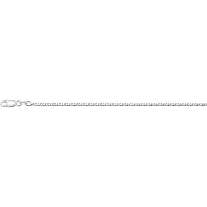 Collier aus 4-seitig geschliffenem 2,1 mm weißem Silber mit Karabinerverschluss
