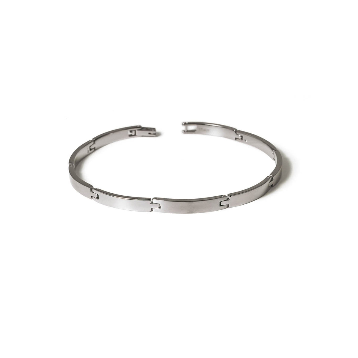 Titan-Armband in Silber mit glatten, rechteckigen Gliedern