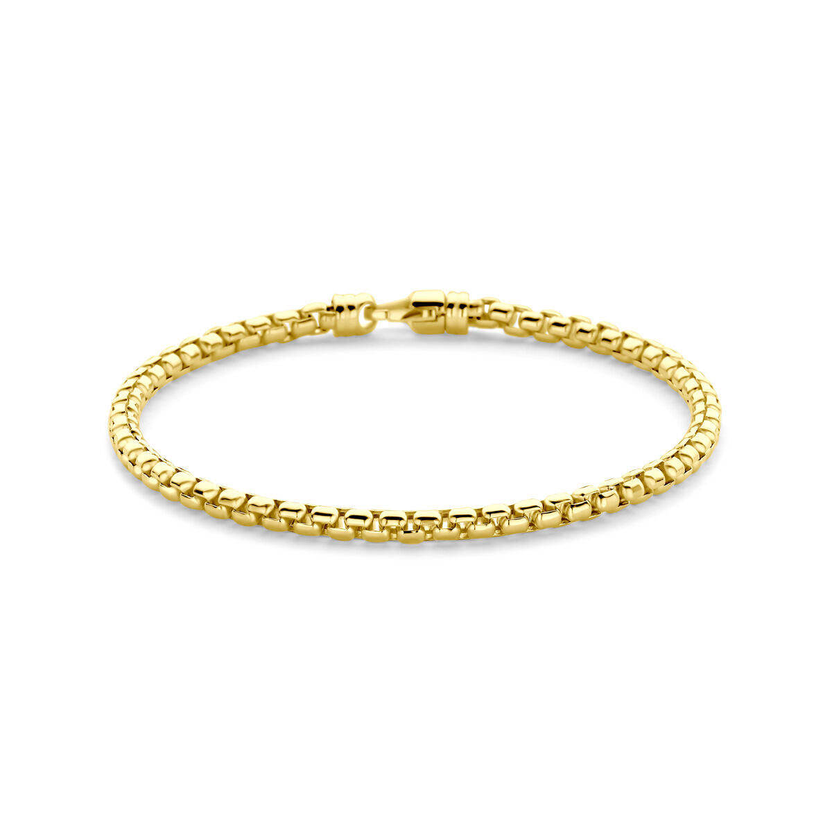 Armband aus 14K Gelbgold mit venetianischem Design, 3,5 mm breit und 19 cm lang