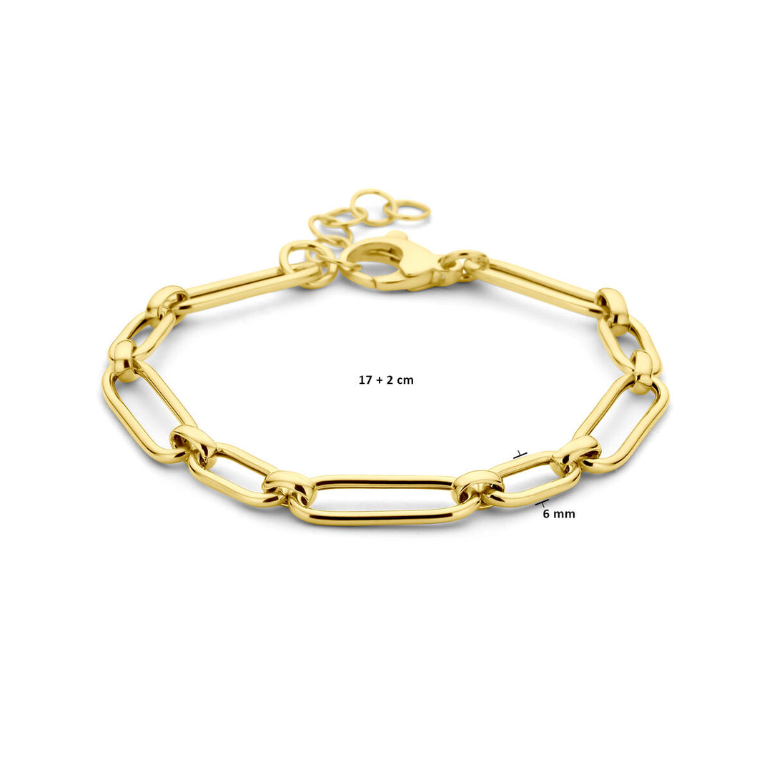Armband 6,0 ​​mm 17 + 2 cm 3 Mikron Silber vergoldet (gelb)