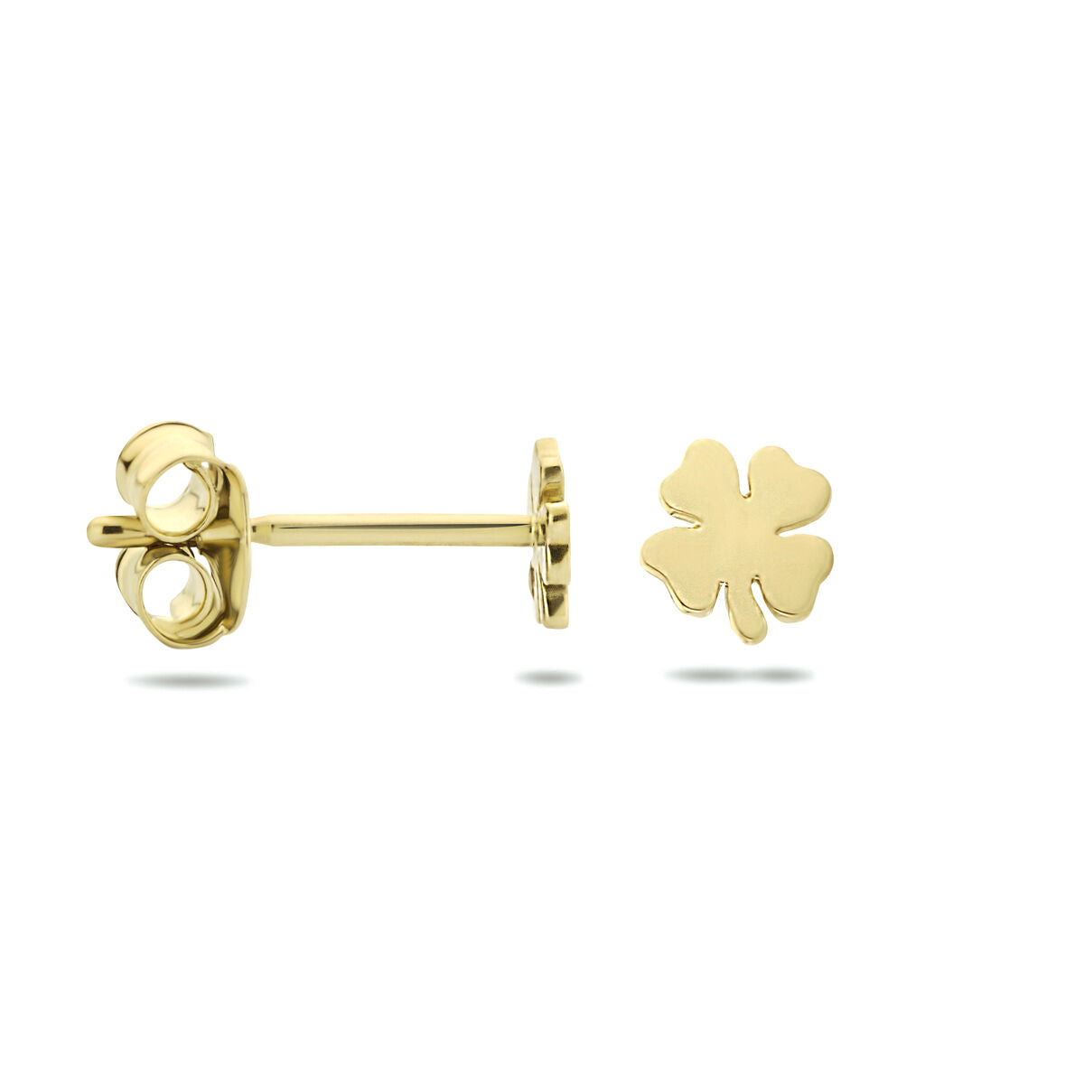 Kleeblatt-Ohrstecker aus 14-karätigem Gelbgold