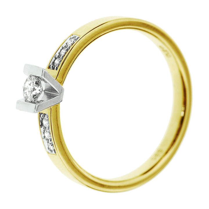 Ring Diamant 0,20 ct h si 14K Bicolor-Gold gelb/weiß