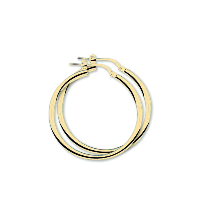 Ohrringe 2,5 mm Rundrohr 1 Mikron Silber vergoldet (gelb)