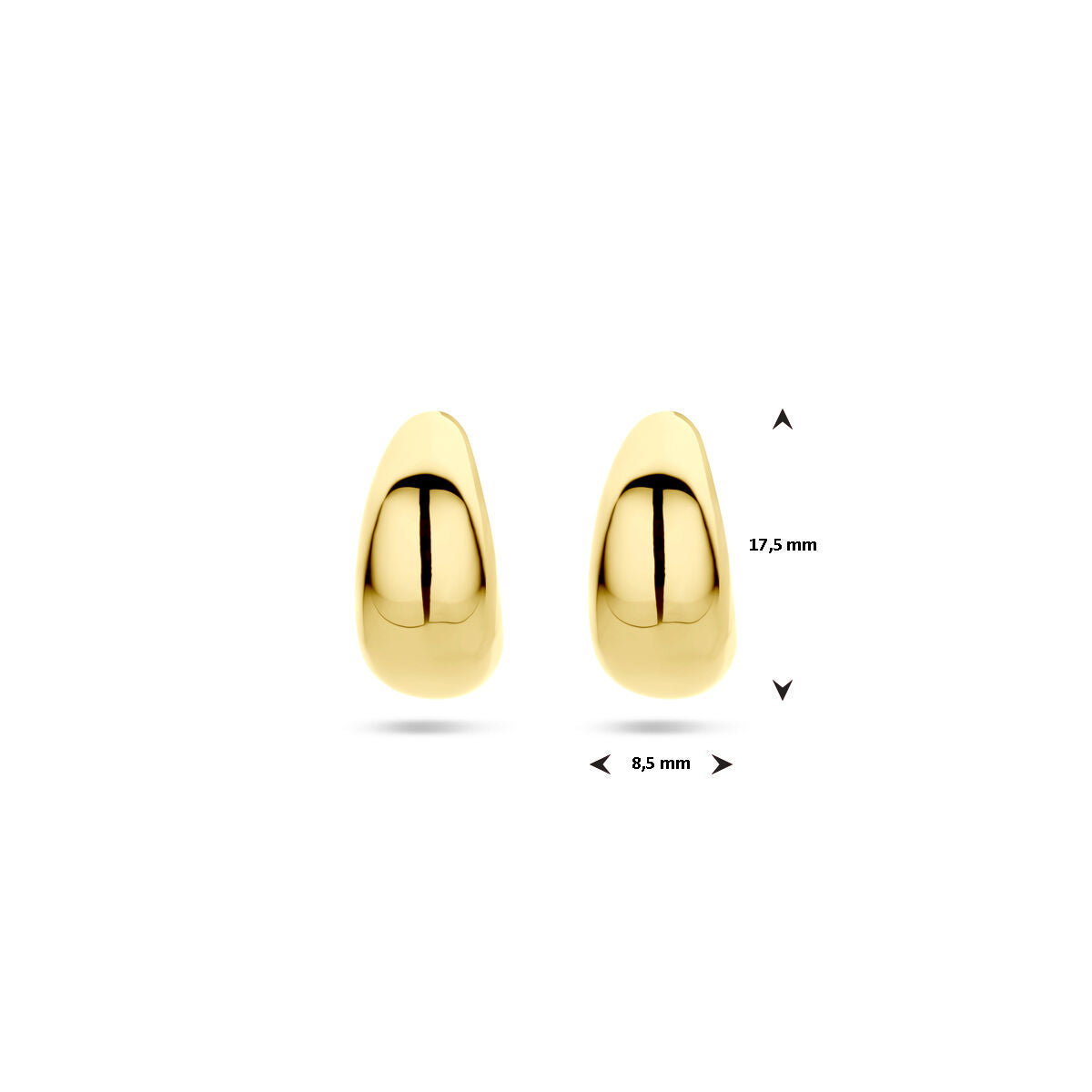 Stecker-Ohrringe 17,5 mm 1 Mikron vergoldet (gelb)