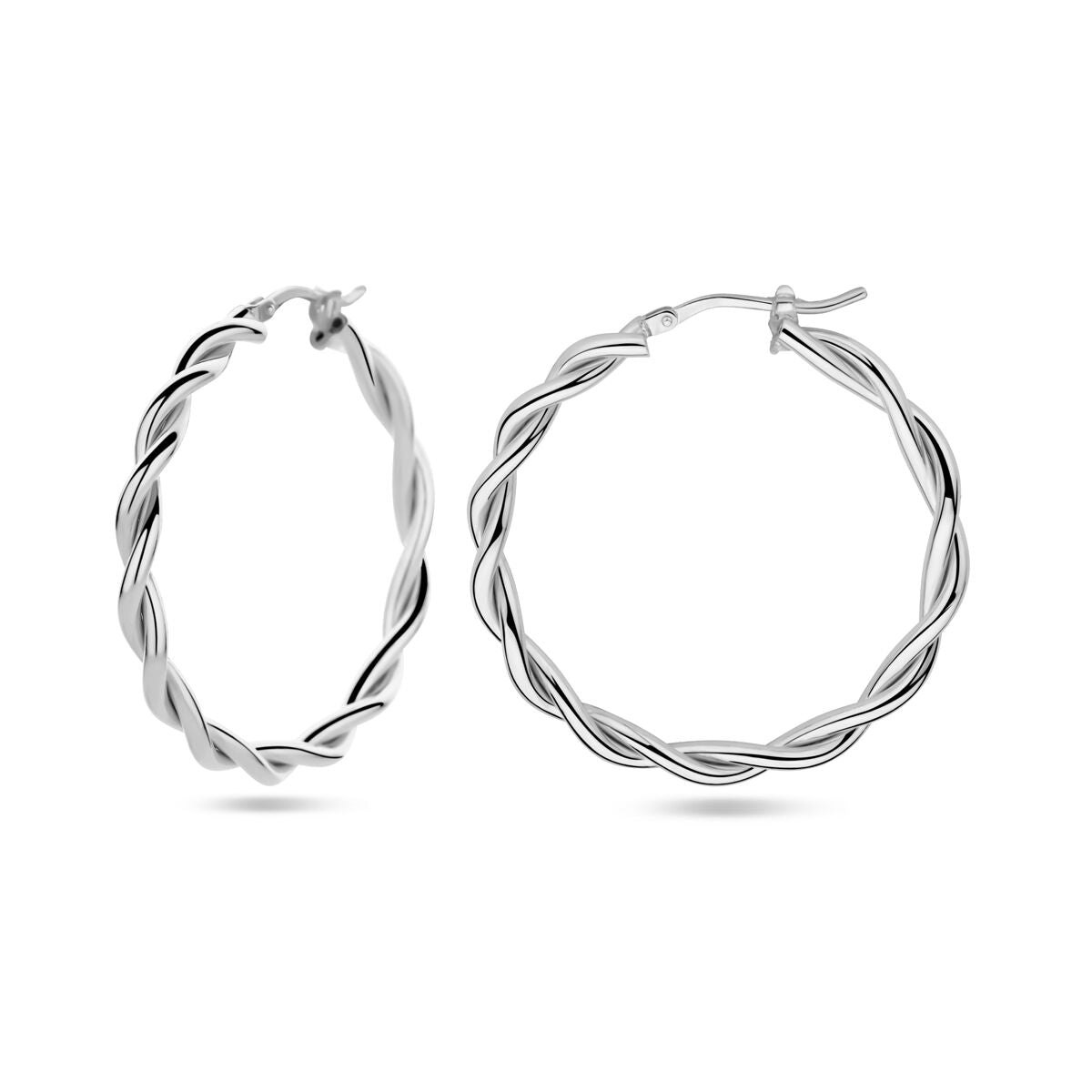 Ohrringe 3,5 mm gedrehtes Rohr, silber rhodiniert
