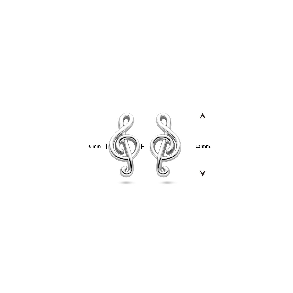 Ohrstecker Musiknote 12 mm Silber rhodiniert