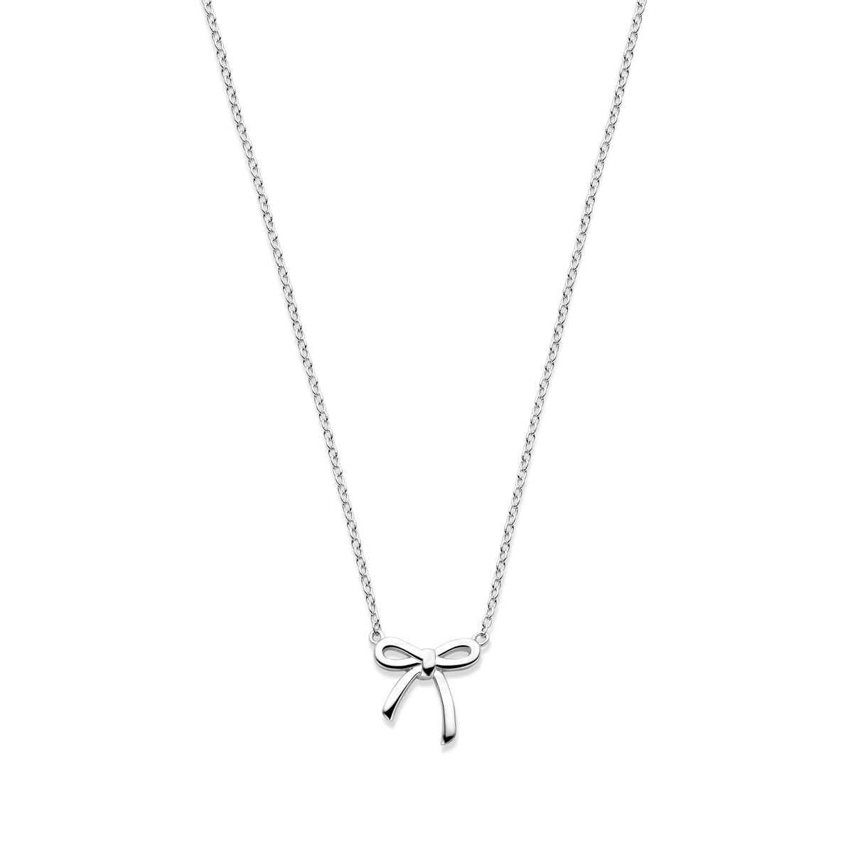Collier mit Schleife aus rhodiniertem Silber, 41 - 43 - 45 cm lang