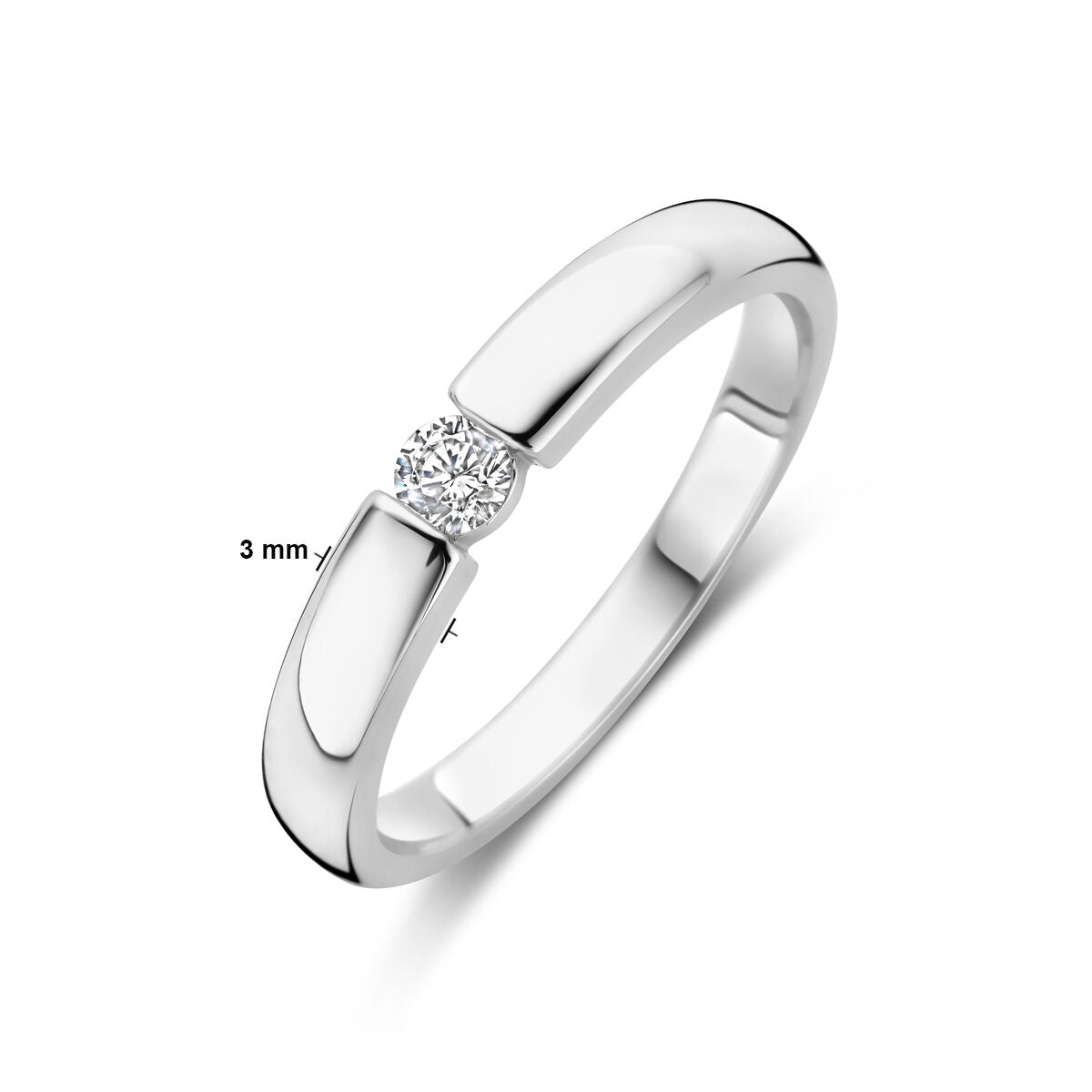 Ring Zirkonia Silber rhodiniert