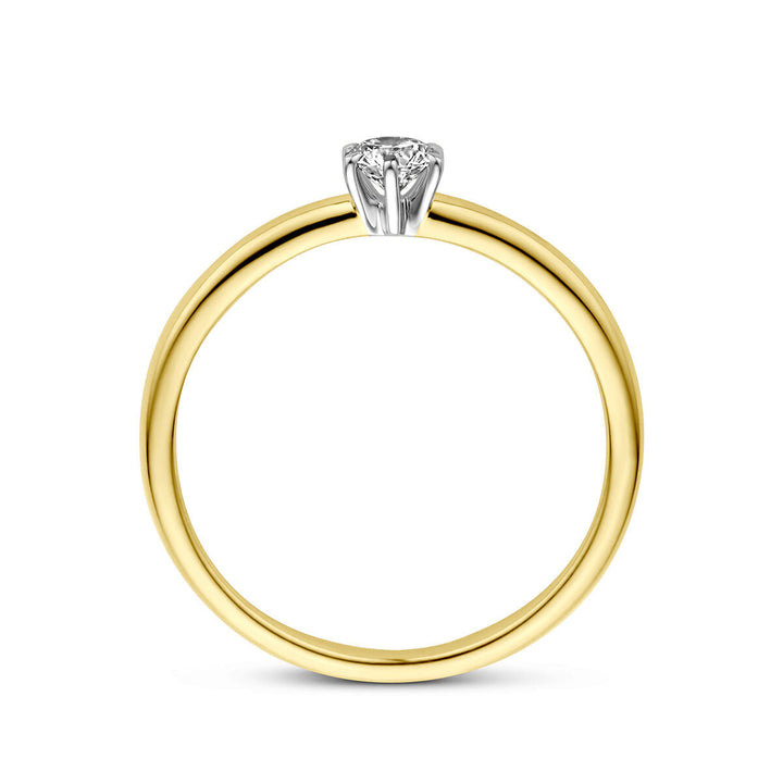 Ring Diamant 0,20 ct h si 14K Bicolor-Gold gelb/weiß