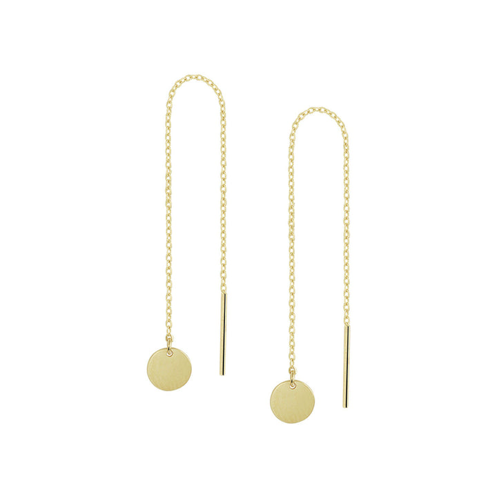 Durchsteckohrringe, rund, 14K Gelbgold