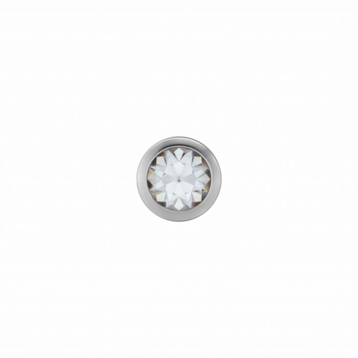 Klappohringe aus Stahl mit 2,0 mm weißem Edelstein