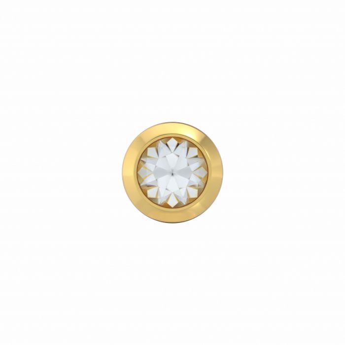 Klappohring mit weißem Stein und vergoldetem Stahl, Durchmesser 3,0 mm