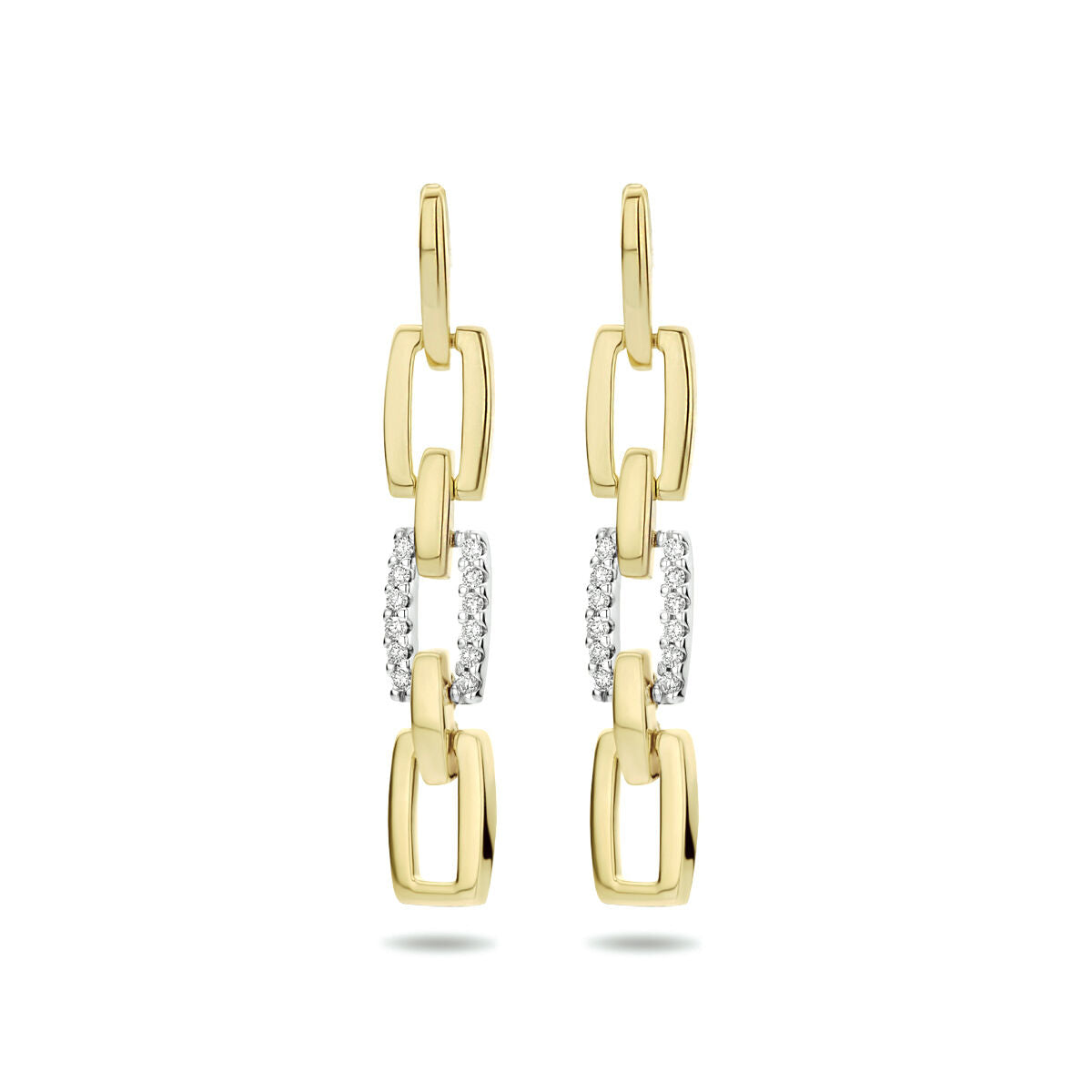 Diamantohrringe 0,10 ct (2x0,05 ct) h si 14K Bicolor-Gold gelb/weiß