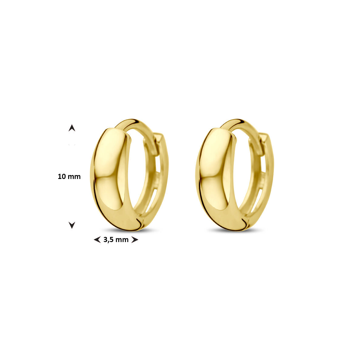Klappohrringe 10 mm 14K Gelbgold