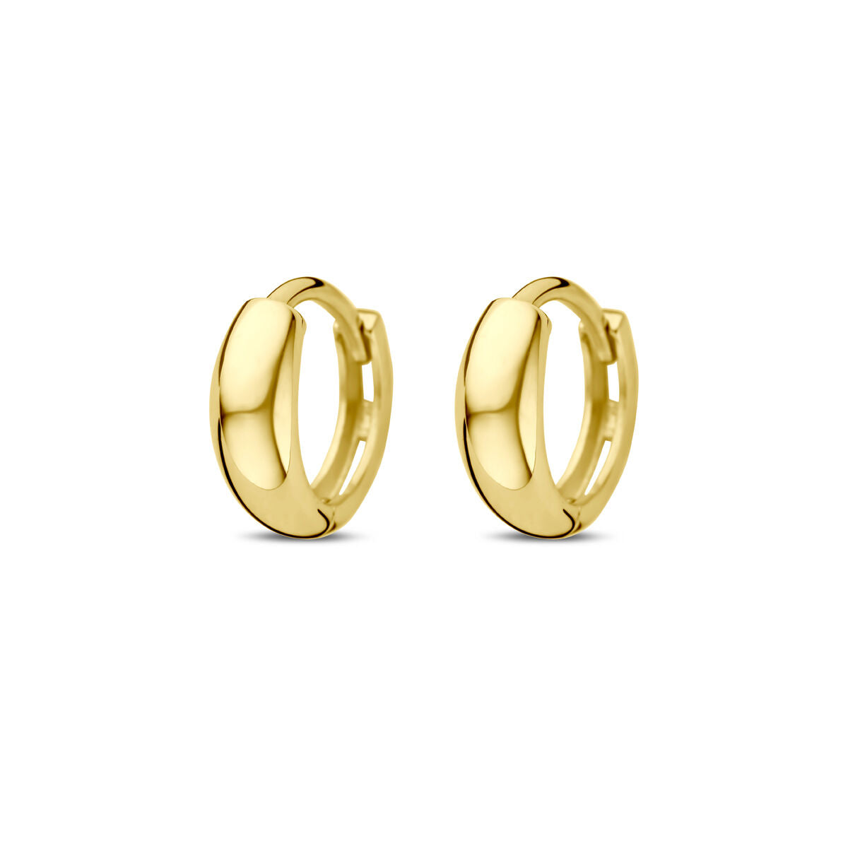 Klapp-Ohrringe aus 14K Gelbgold mit einem Durchmesser von 10 mm
