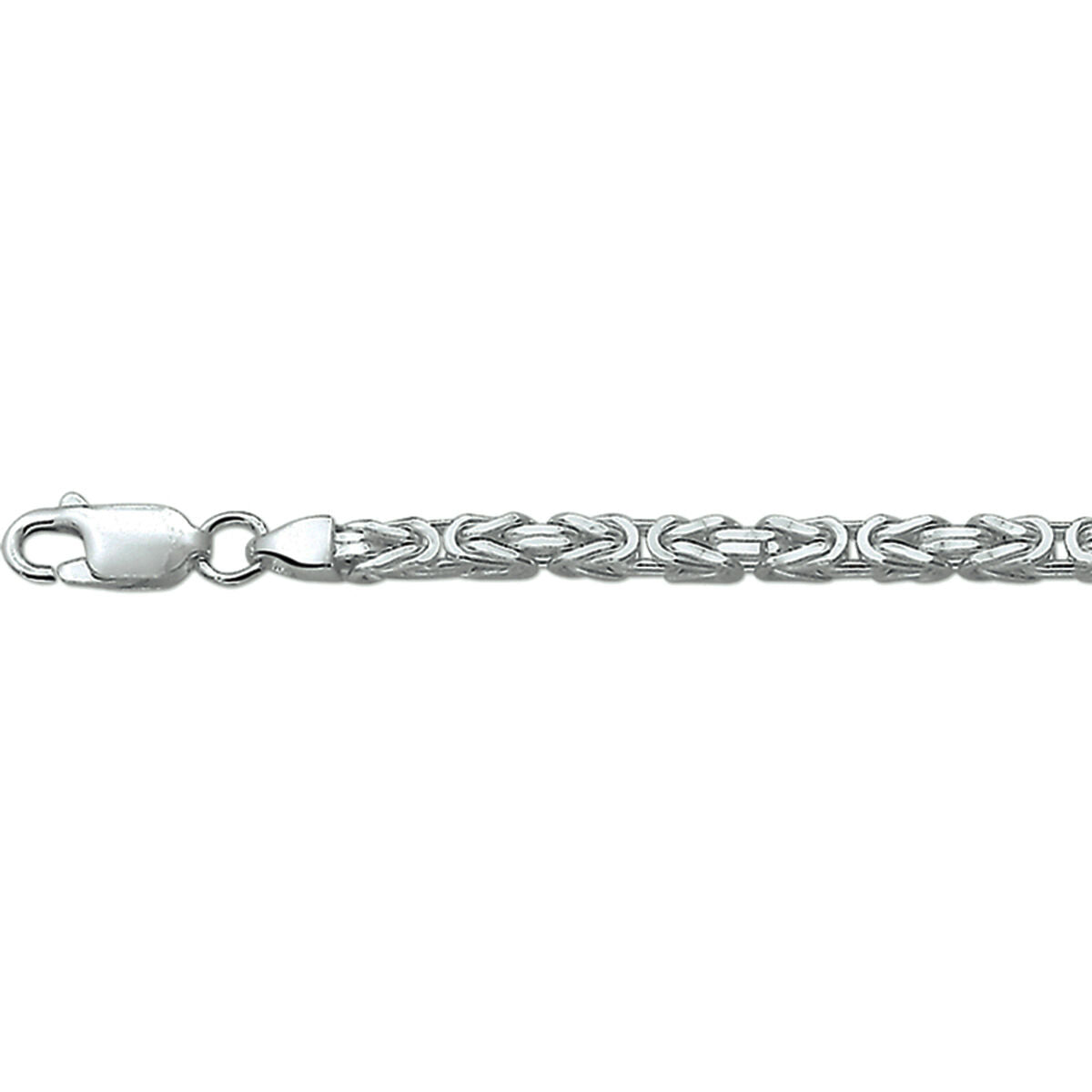 Halskette aus rhodiniertem Silber mit 3,0 mm breiten Gliedern und Karabinerverschluss