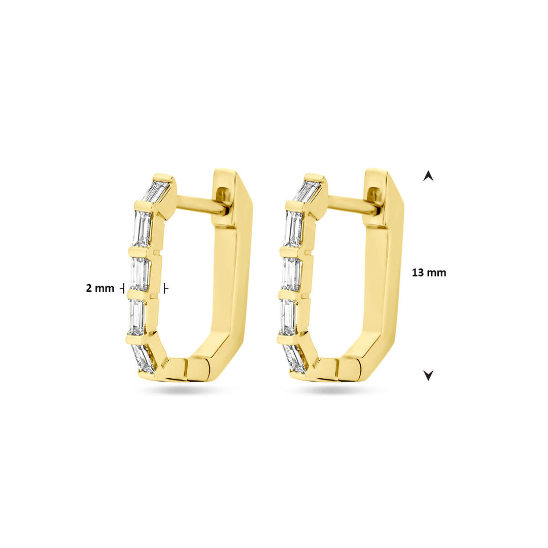 Klappcreolen Diamant 0.20ct (2x 0.10ct) H SI 13 mm 14K Gelbgold