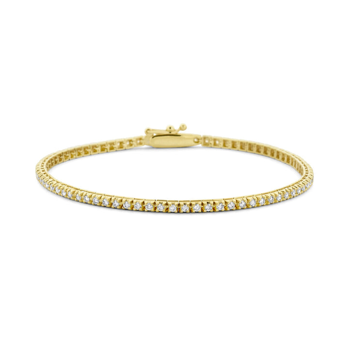 Tennisarmband Diamant 1,00 ct H SI 2,0 mm 17,5 cm 14K Gelbgold