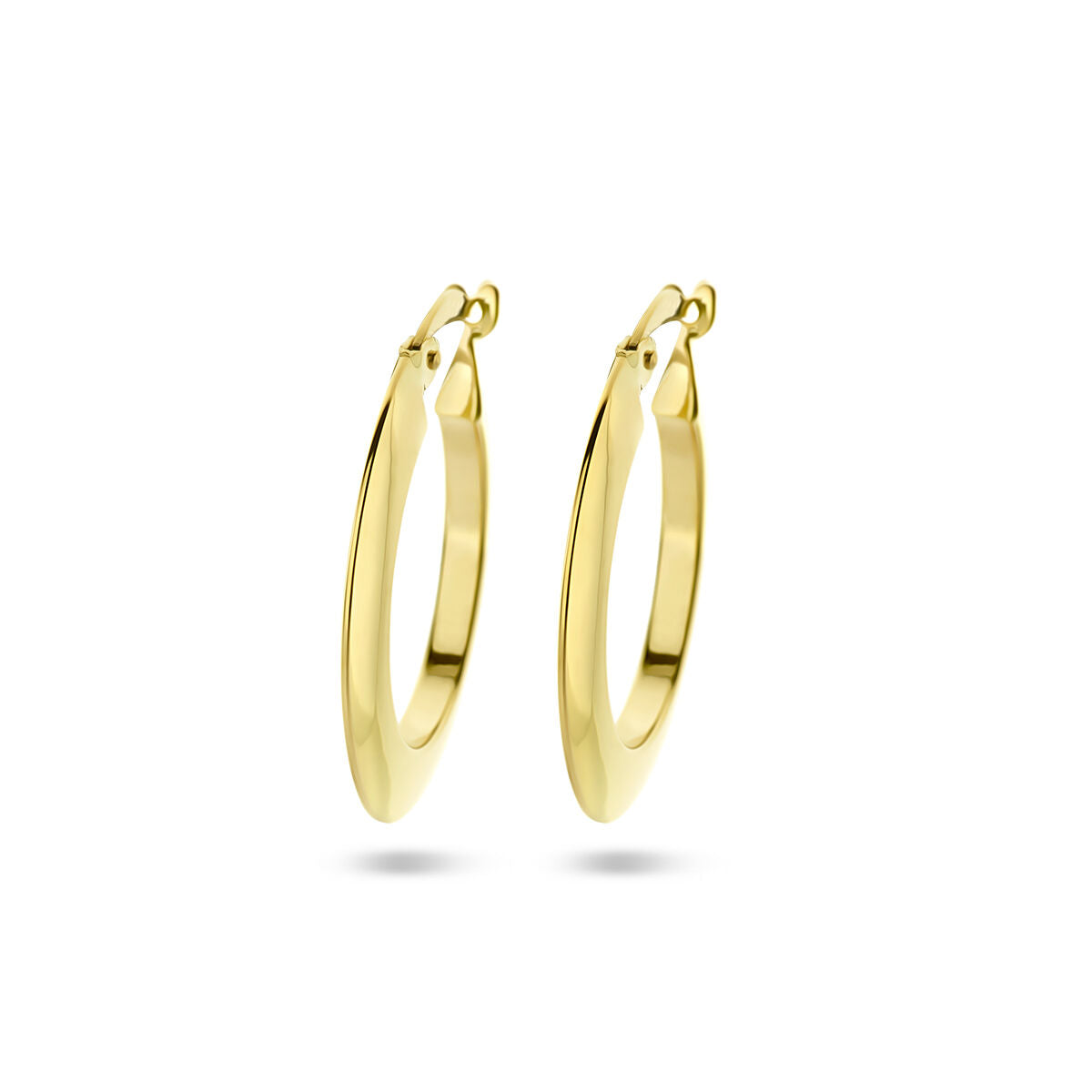 Klapp-Ohrringe aus 14K Gelbgold in spitzer Röhrenform