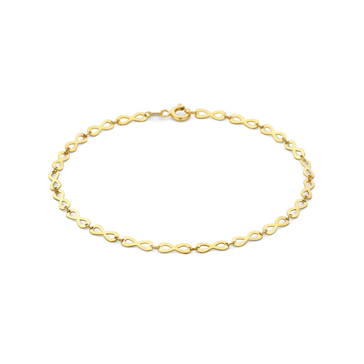 14k goldene Damenarmband mit unendlichen Gliedern