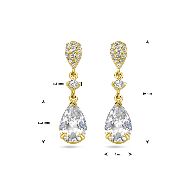 Ohrringe Zirkonia 14K Gelbgold