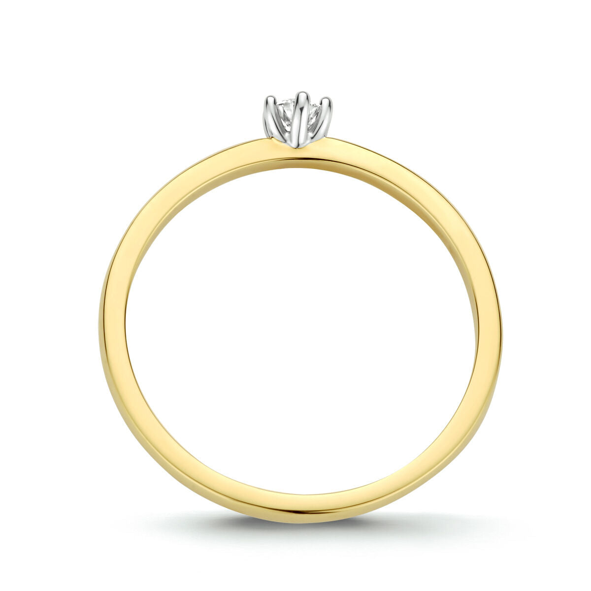 Ring Diamant 0,10 ct h si 14K Bicolor-Gold gelb/weiß