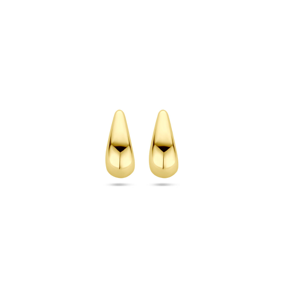 Ohrstecker in Tropfenform aus 14K Gelbgold, 13 mm lang und glänzende Oberfläche