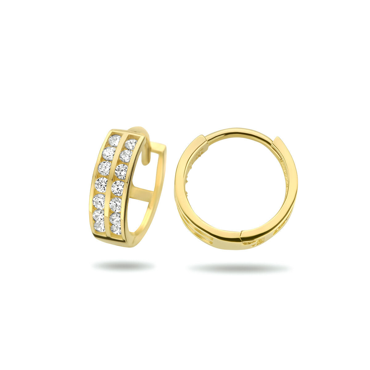 Klappcreolen Zirkonia 11,5 mm 9 Karat