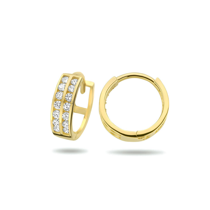 klapoorringen zirkonia 11,5 mm 9 Karaat