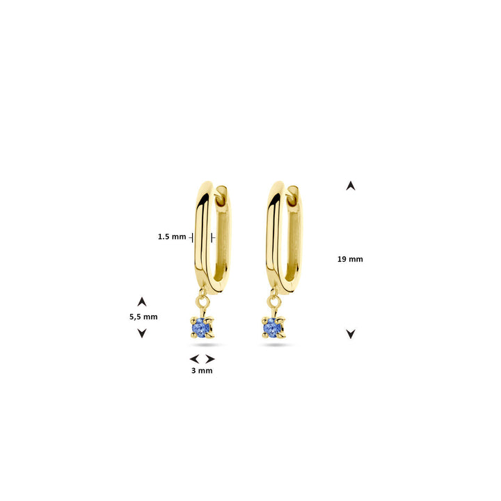 Ohrhänger Saphir 14K Gelbgold