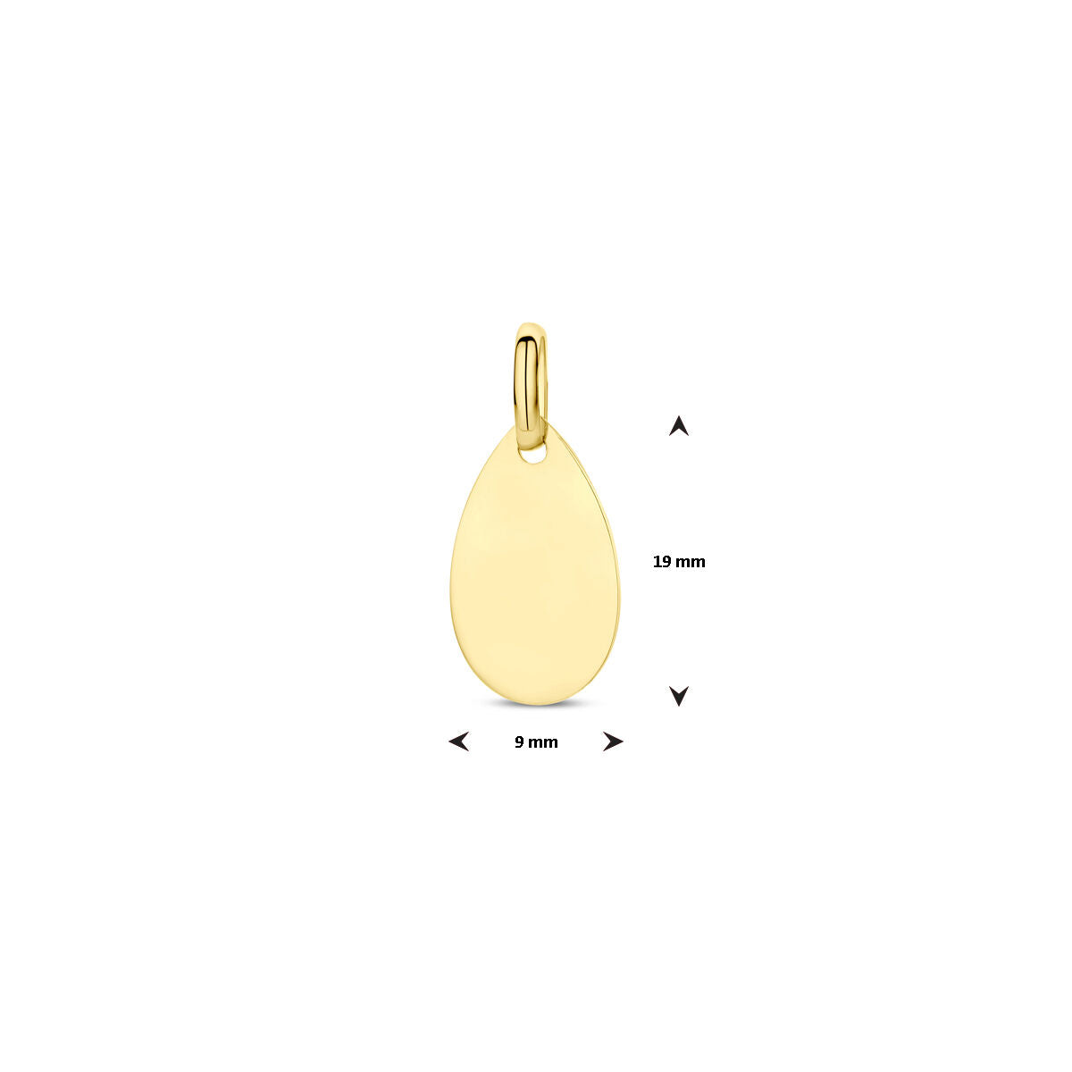 Gravuranhänger 19 mm 14K Gelbgold