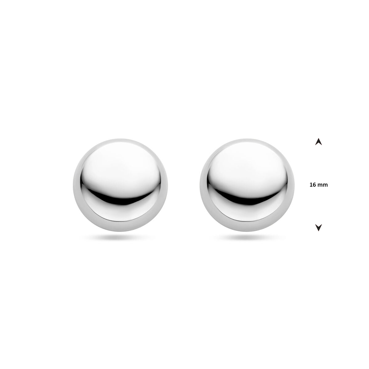 Ohrstecker Knopf rhodiniertes Silber