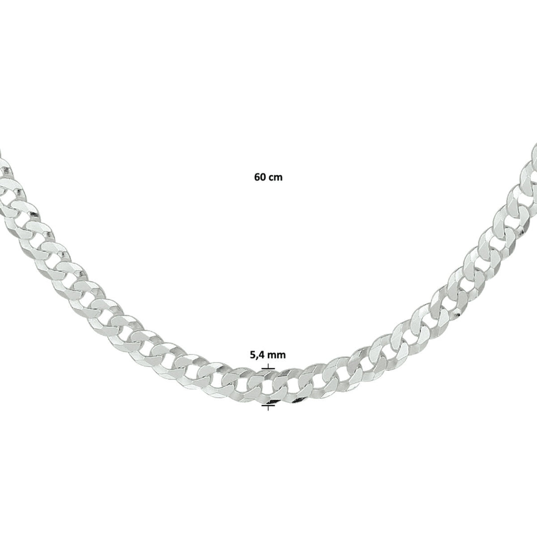 gourmette 8-eckiger Schliff 5,4 mm silberweiß