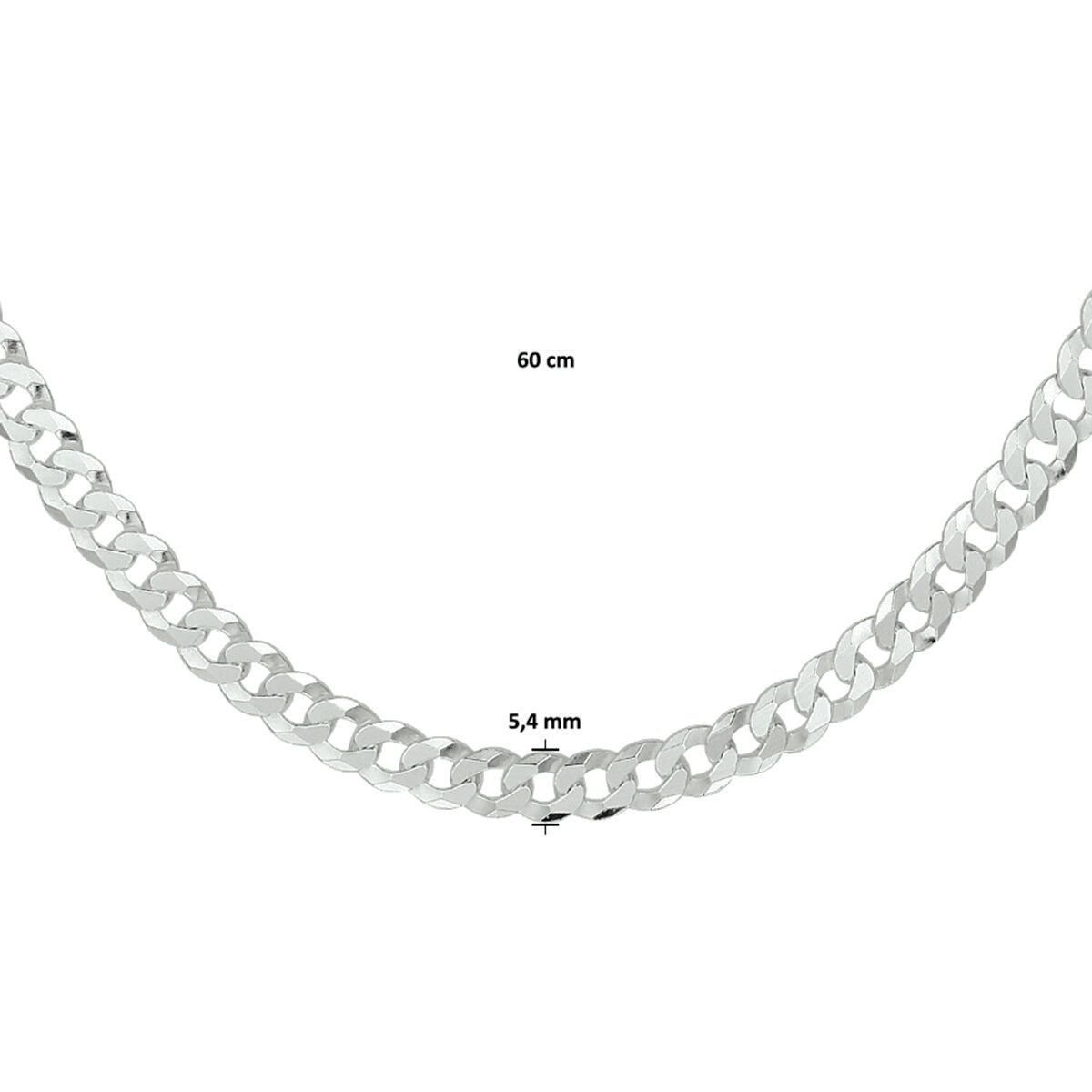 gourmette 8-eckiger Schliff 5,4 mm silberweiß