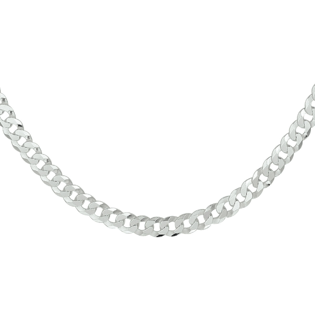 Gourmette aus 8-seitigem, geschliffenem Silber mit einer Breite von 5,4 mm