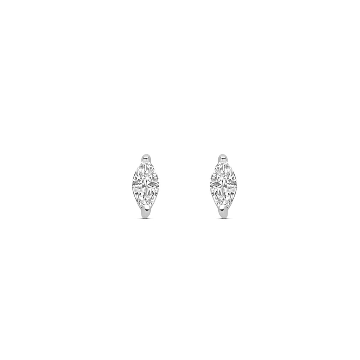 Ohrstecker aus rhodiniertem Silber mit 6 mm Zirkonia in funkelnder Anordnung