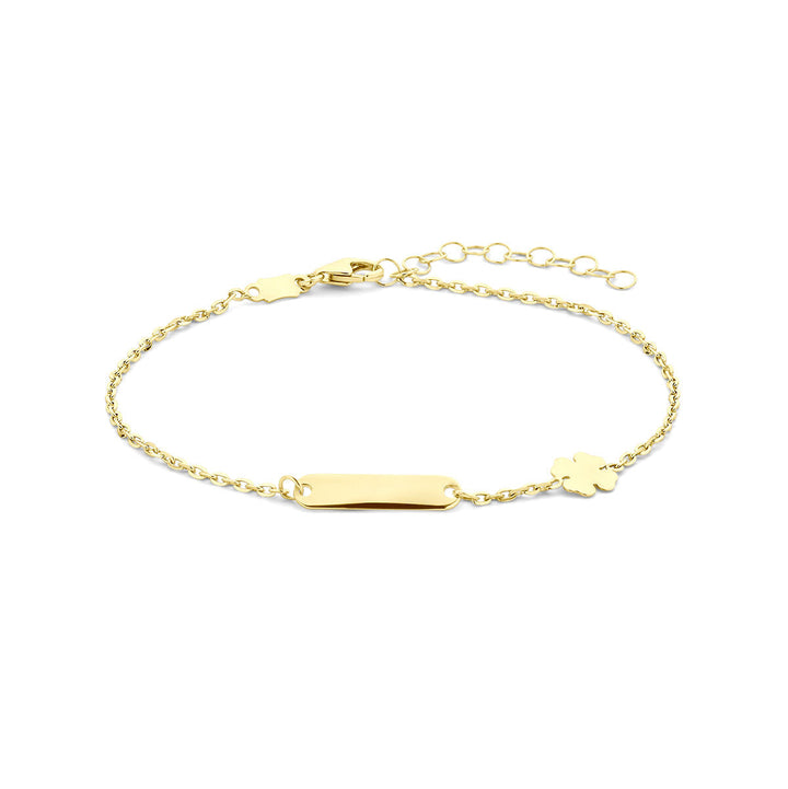 Gravurarmband Kleeblatt 3,5 mm 16 + 3 cm 14K Gelbgold