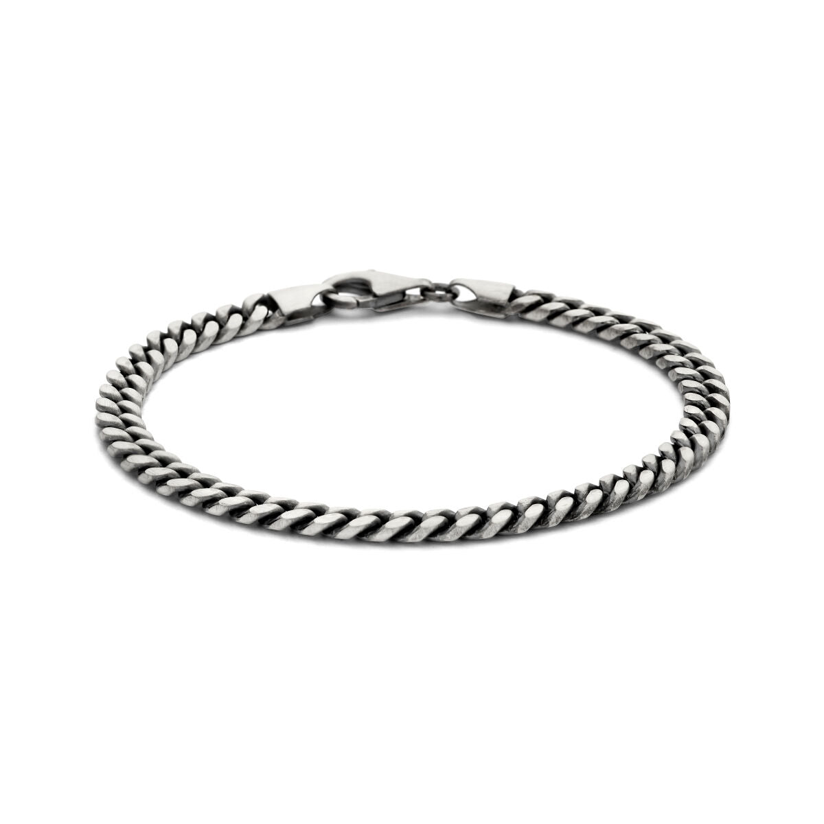 Gourmette mit 6-seitigem Schliff, 5,0 mm, aus oxidiertem Silber