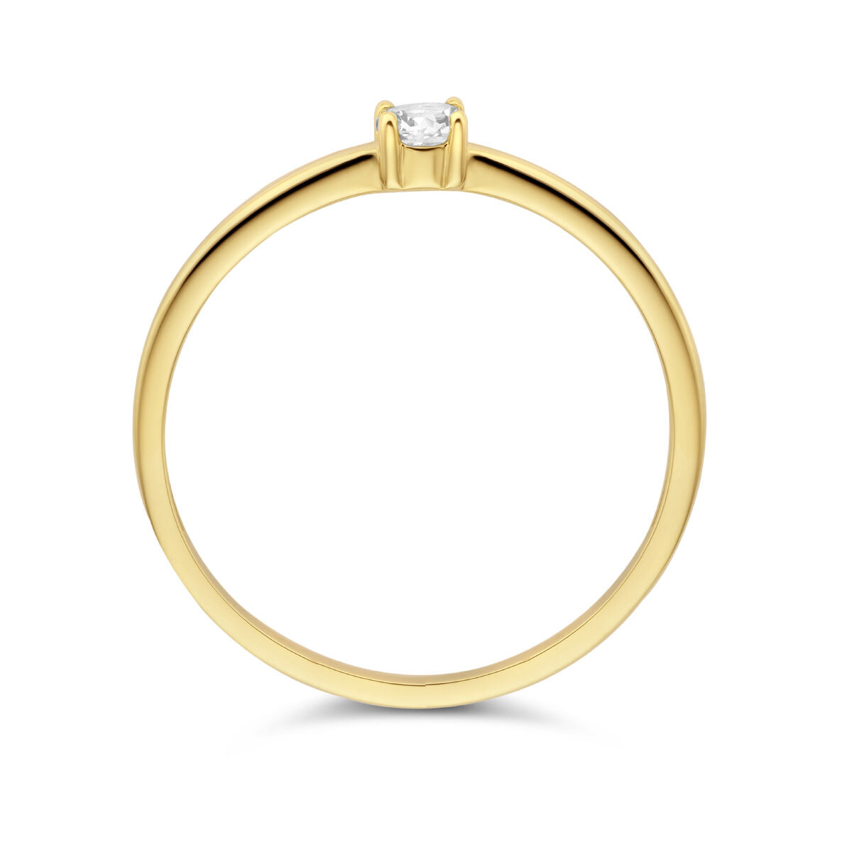 Ring mit Geburtsstein-Zirkonia April 14K Gelbgold