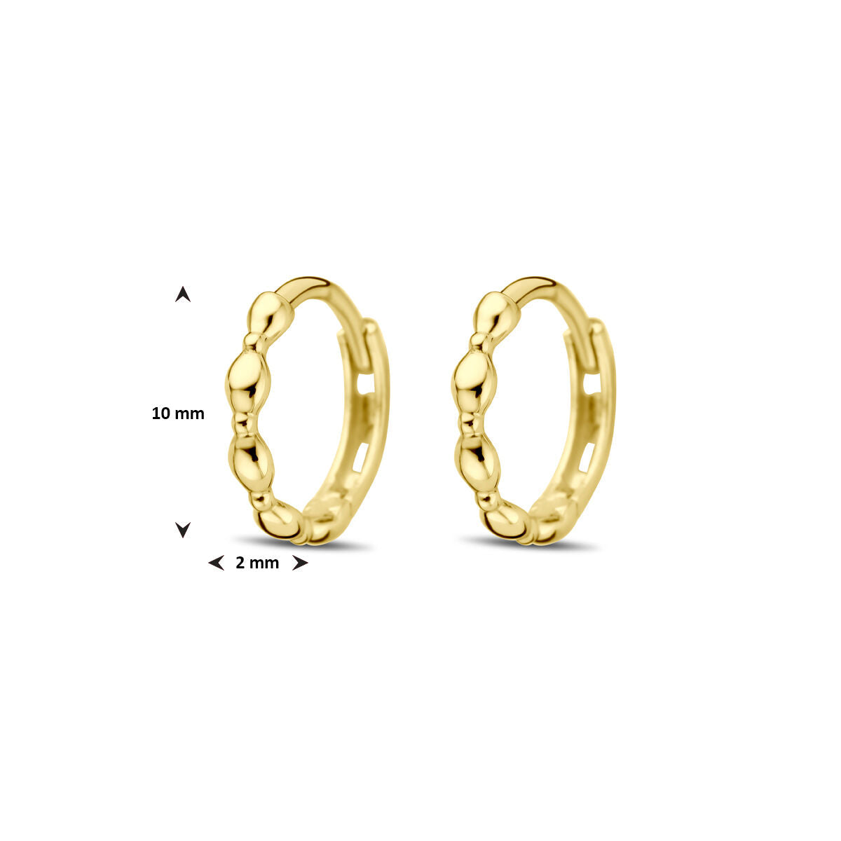 Klappcreolen 10 mm 14K Gelbgold