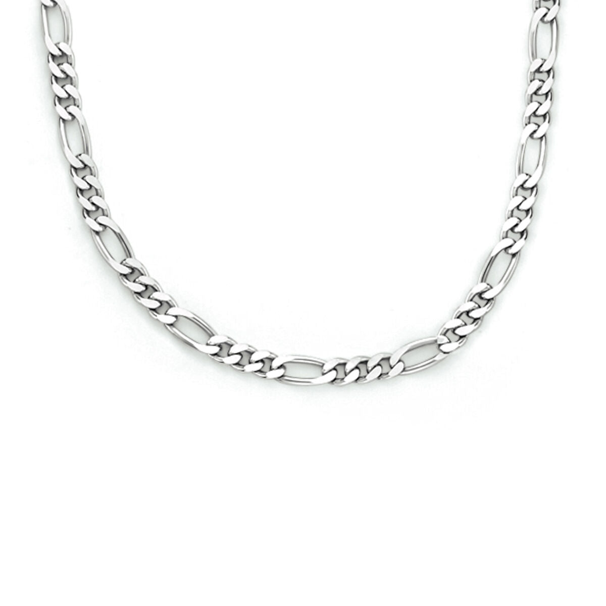 Collier aus rhodiniertem Silber mit Figaro-Gliedern von 2,2 mm