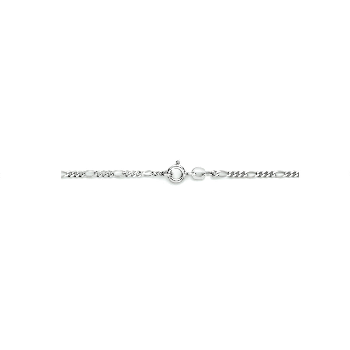 Halskette Figaro 2,2 mm Silber rhodiniert