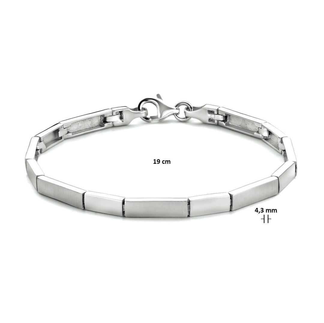 Armband 4,3 mm 19 cm poly/mattsilber rhodiniert